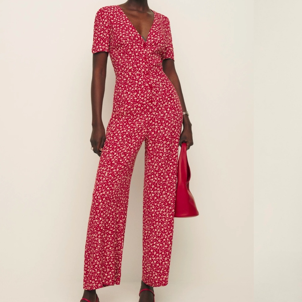 NWT! Reformation France Jumpsuit in Last Tango color floral size 4